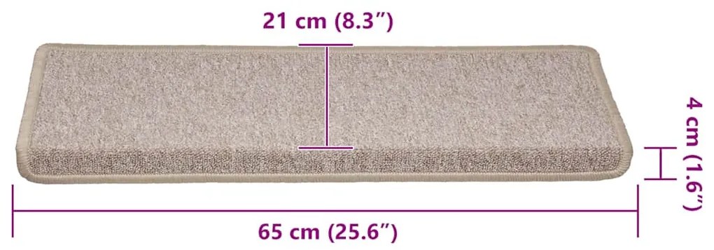 30 db tópszínű lépcsőszőnyeg 65x21x4 cm