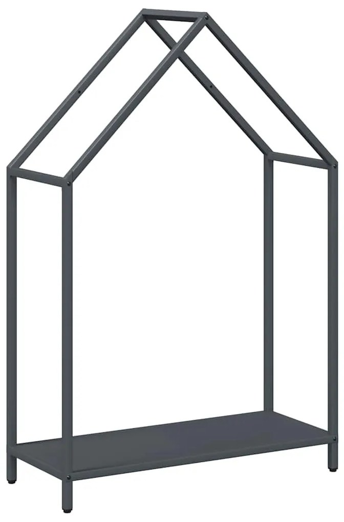antracitszürke hidegen hengerelt acél tűzifatároló 60x25x90 cm
