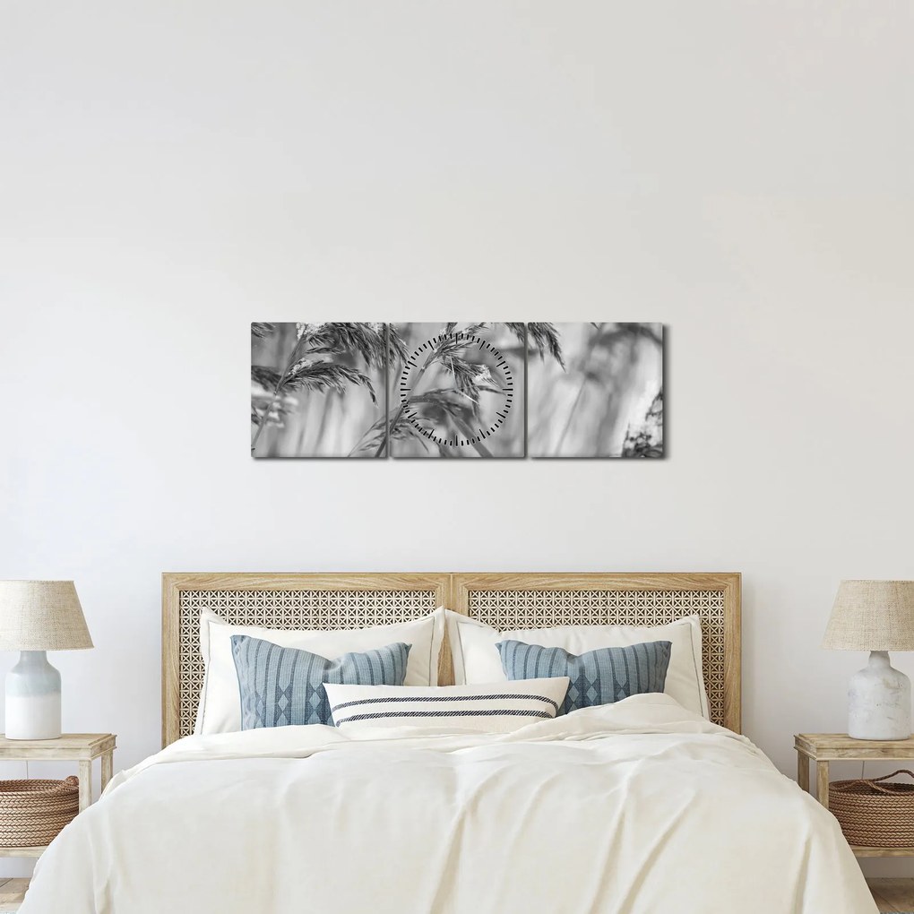 Kép - Lipnica, fekete-fehér (órával) (90x30 cm)