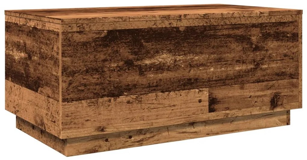 Antik fa színű dohányzóasztal LED-lámpákkal 90x50x40 cm