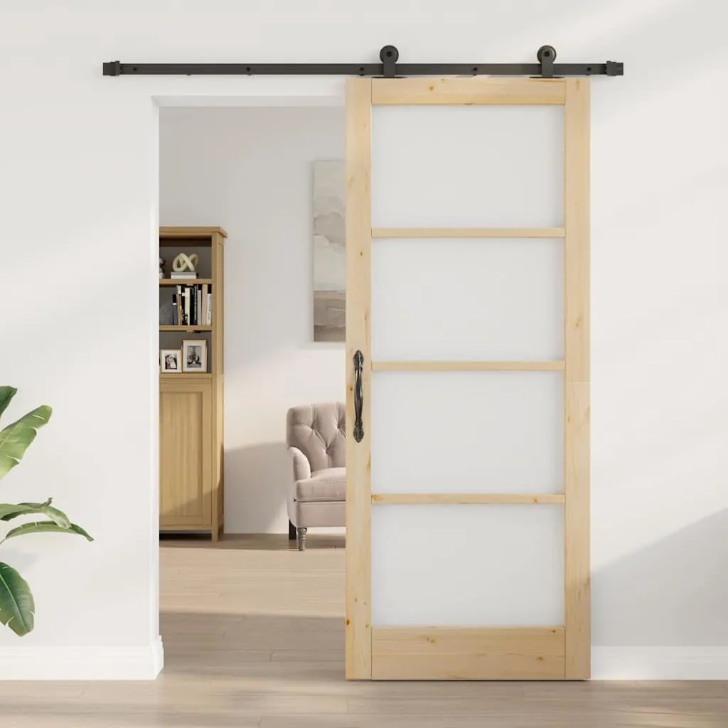 Csúszóajtó ORKDAL Barna 86 x 211 cm Fa és fém