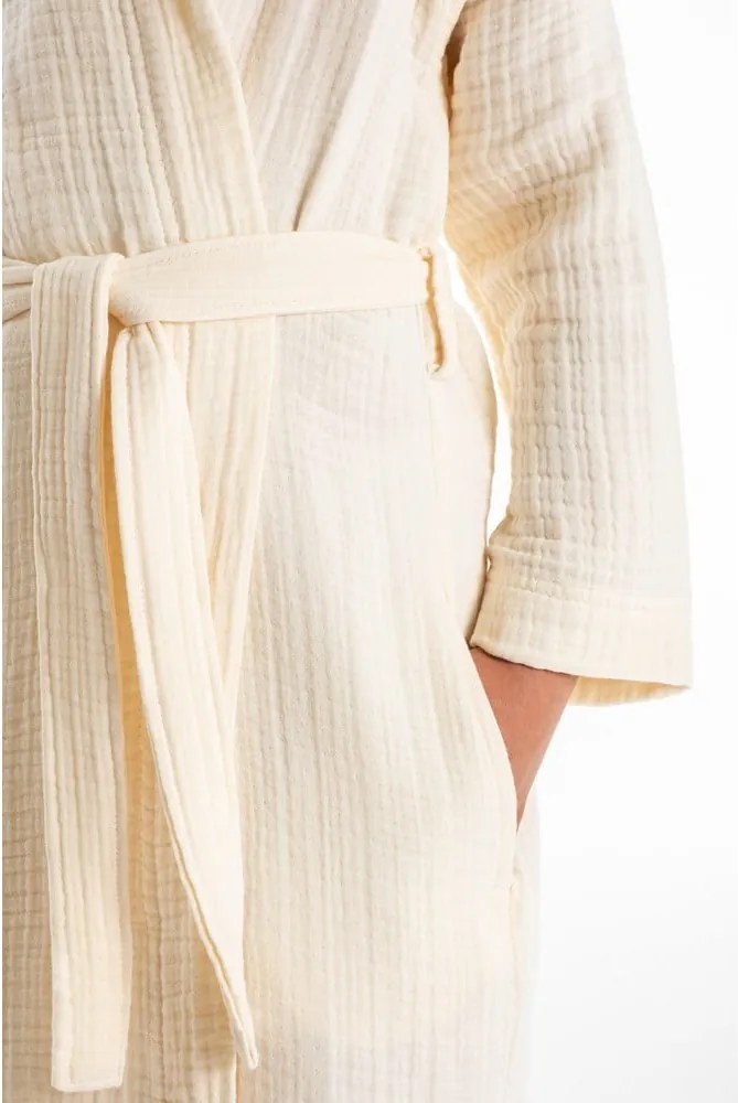 Krémszínű muszlin gyerek fürdőköpeny 9-10 év Muslin – Foutastic