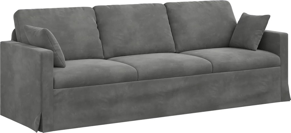 vidaXL Kanapé Sötétszürke 228 x 78 x 80 cm Bársony