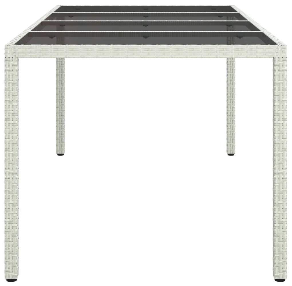 Kerti Étkezőasztal Fehér 190x90x75 cm Polirattan