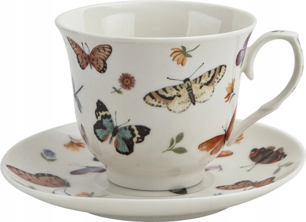 Porcelán csésze 250 ml Butterflies csészealj