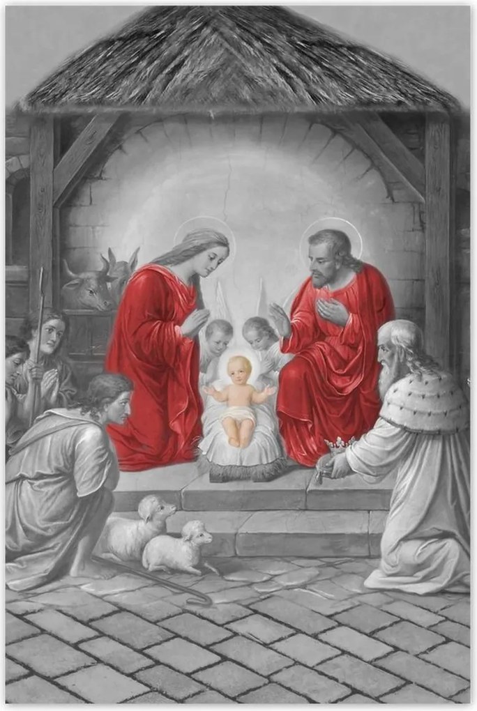 Poszter 60x90 Szent család piros