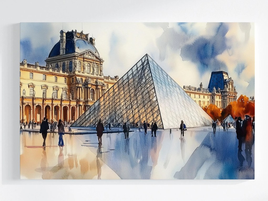 Vászonkép Canvas Kilátás Franciaország Párizs Louvre Palota Múzeum 120x80