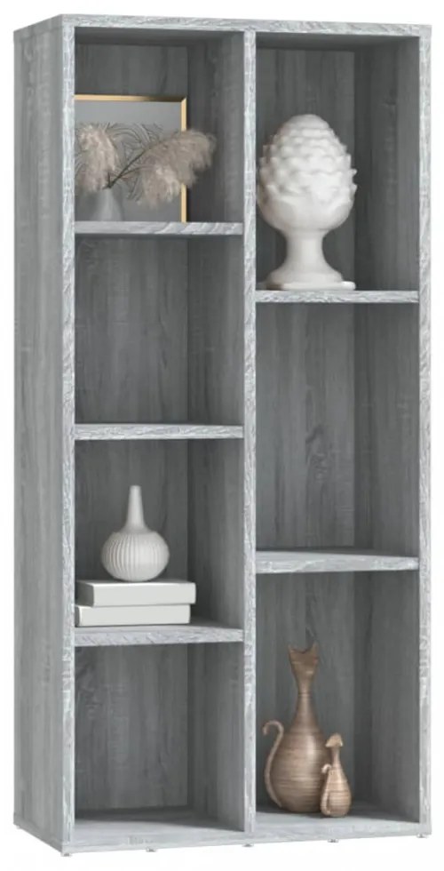 szürke sonoma színű könyvszekrény 50 x 25 x 106 cm