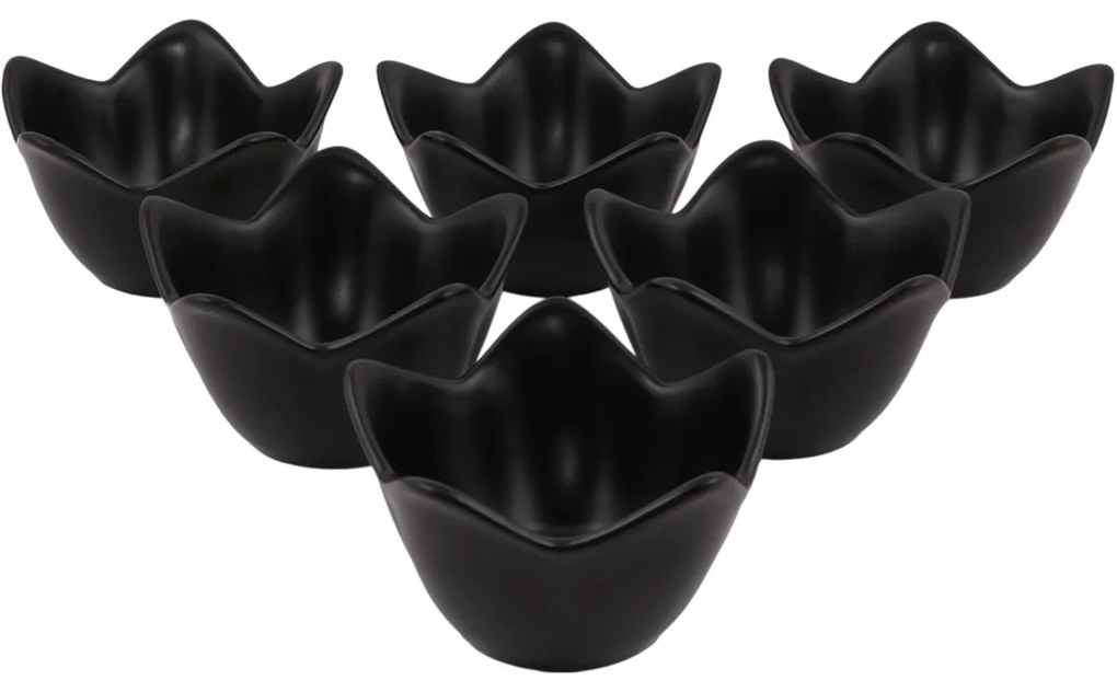 6 darab Lotus kerámia tál 11,8 cm, fekete