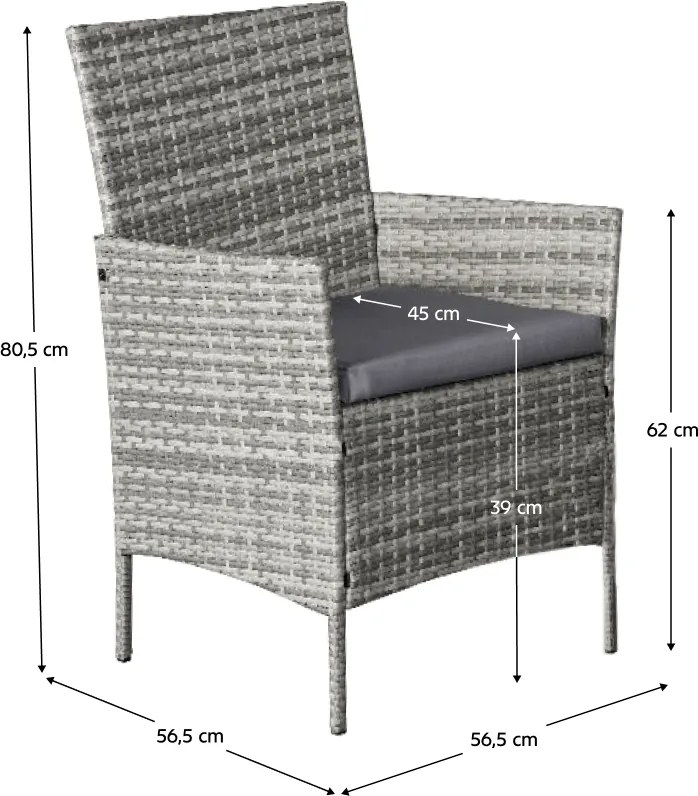 Kerti 4 részes rattan szett szürke, RATANA