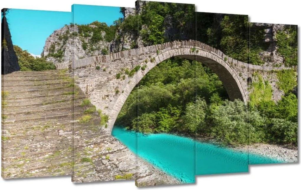 Vászonkép 100x60 Türkiz folyó híd