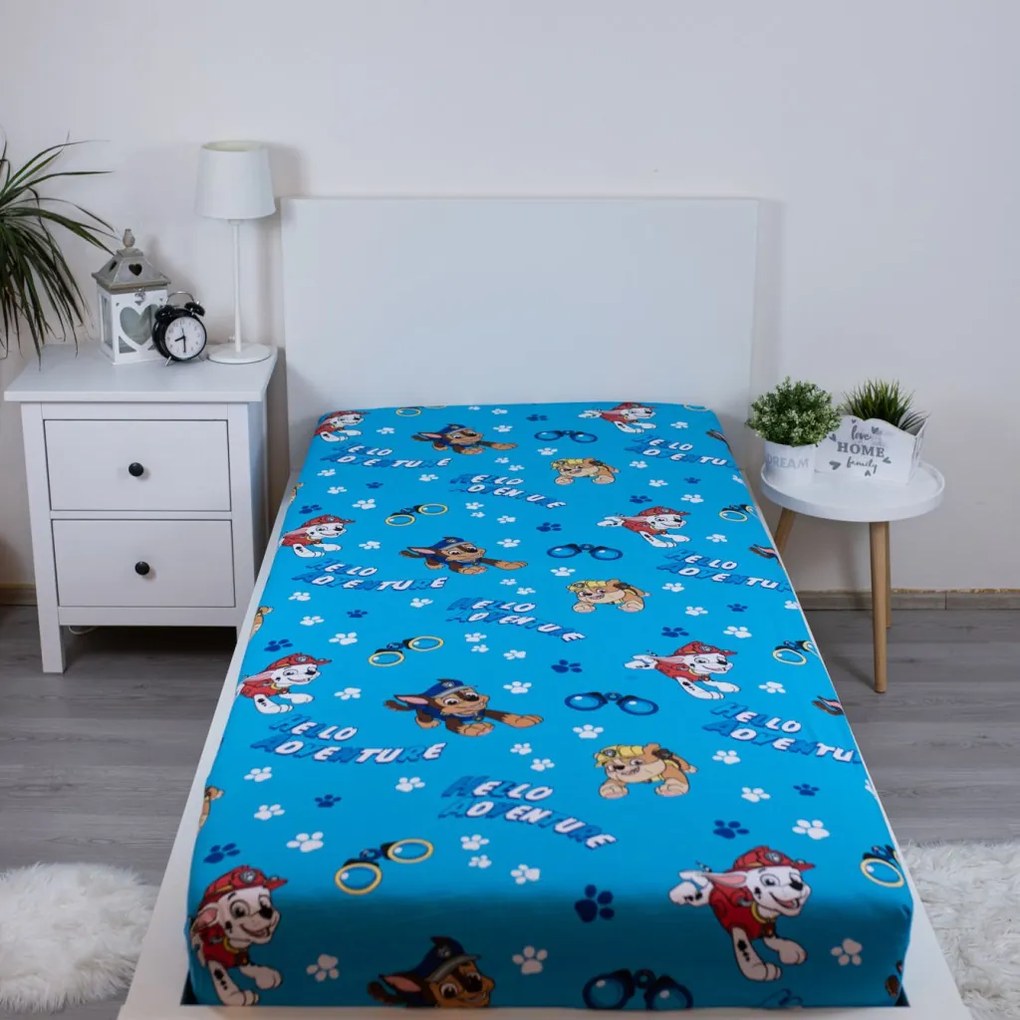 Mancs Őrjárat Hello Adventure gumis lepedő 90x200 cm