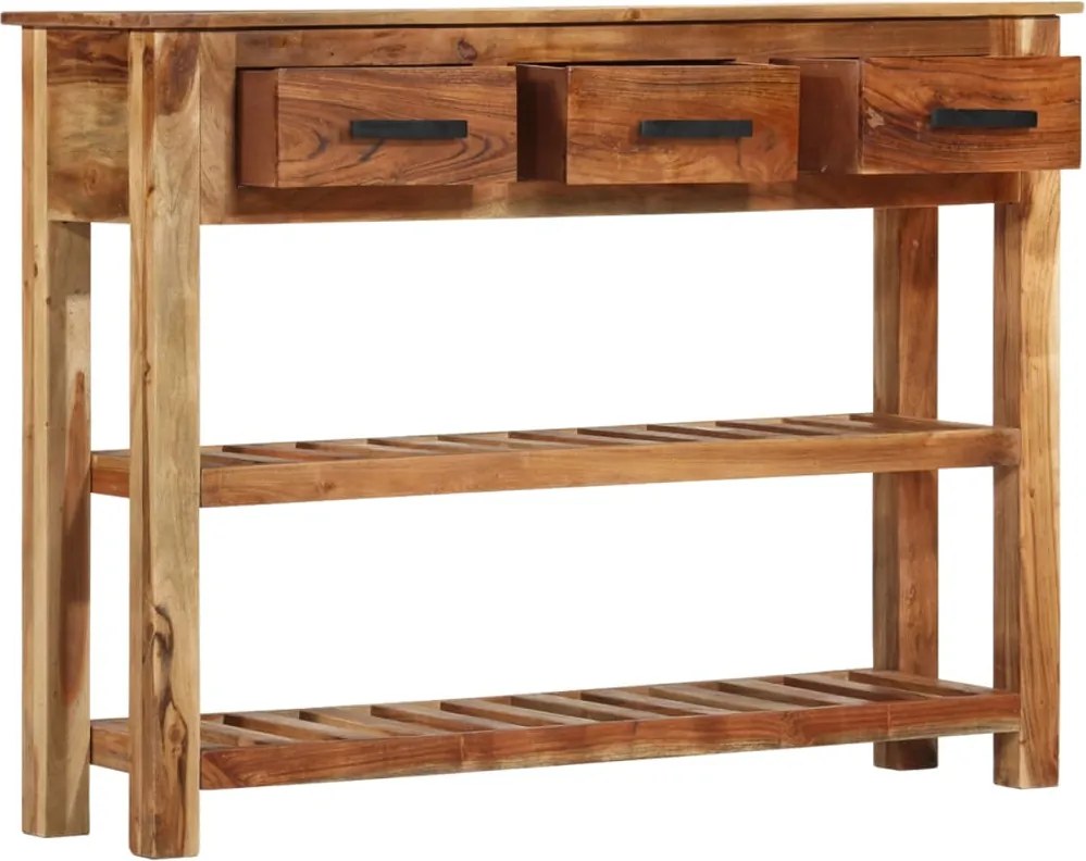 vidaXL 3 fiókos tömör fa tálalóasztal 110 x 30 x 80 cm