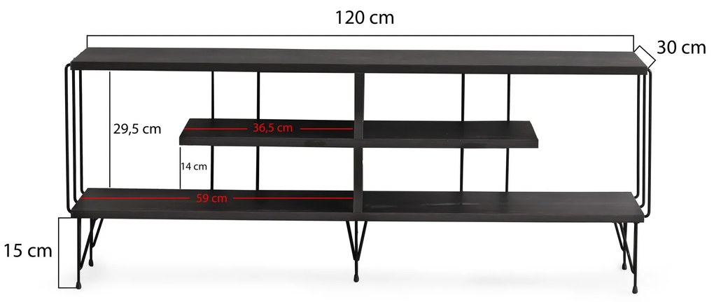 TV asztal/szekrény Elza (sötétbarna). 1072657