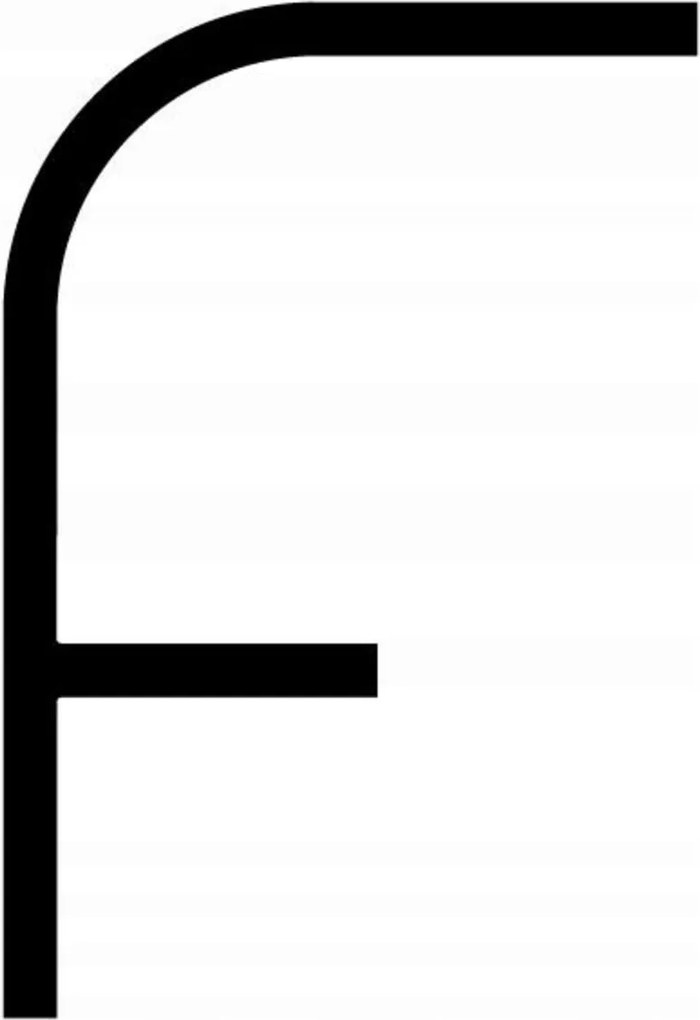 Artemide Fényábécé, F betű, 950x650mm, 19W, 3000K, fehér