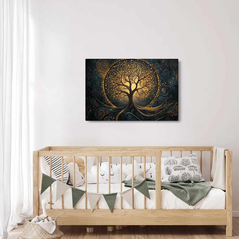Kép – Arany aurájú fa (90x60 cm)