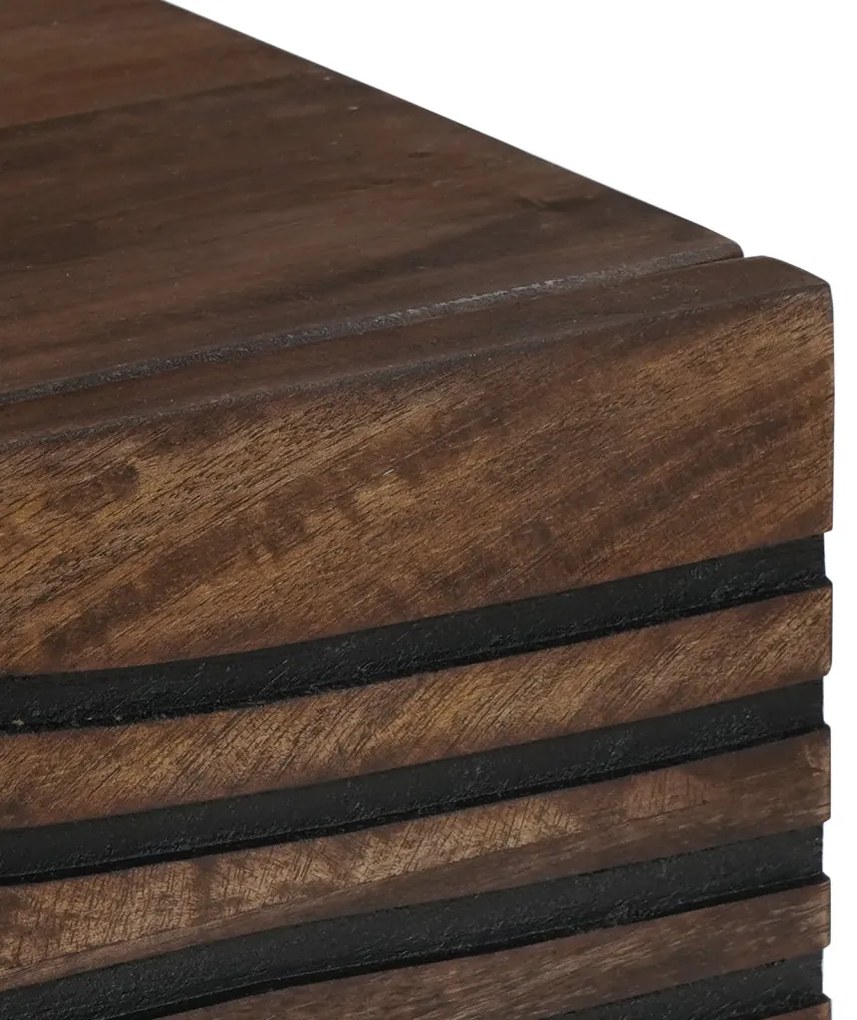 dohányzóasztal 80 x 50 x 40 cm - tömör mangófából és MDF-ből