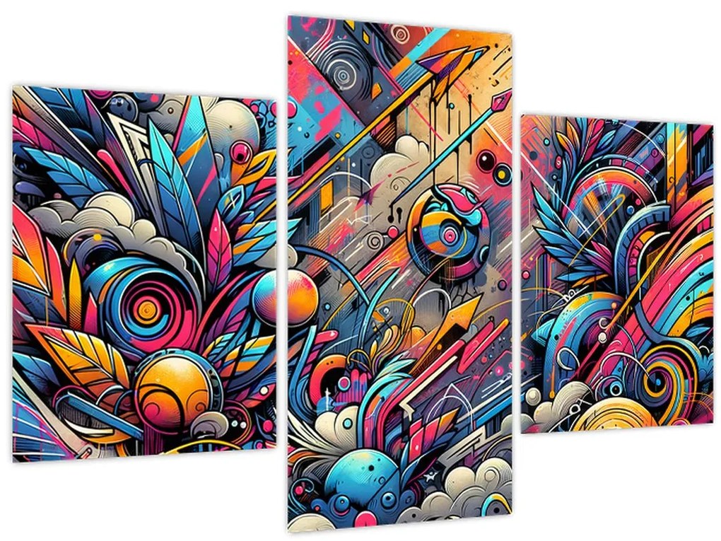 Kép - Színes graffiti (90x60 cm)