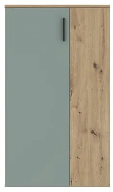 ETON cipős szekrény, artisan tölgy/zöld