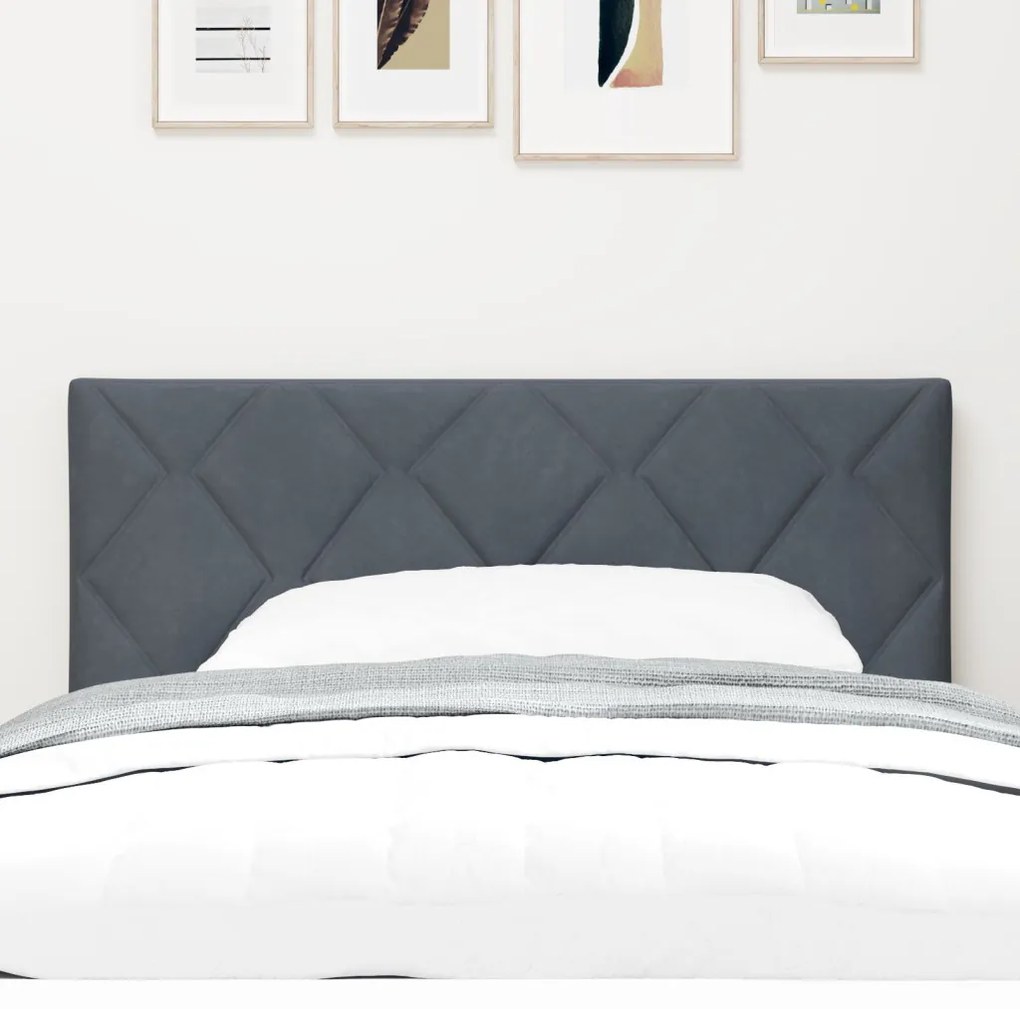 Fejtámla fejtámlával Sötétszürke 90 cm Bársony