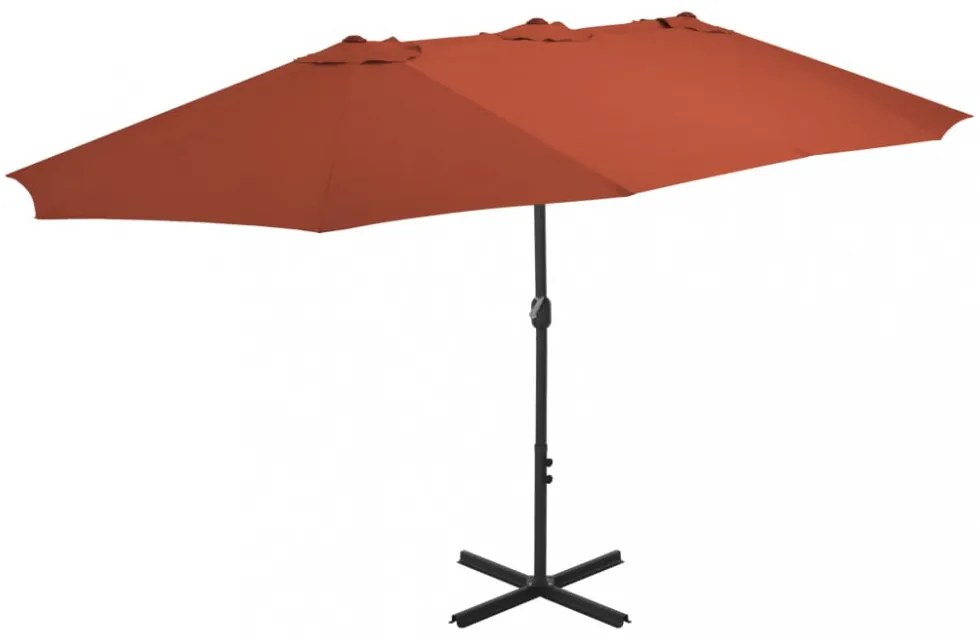 terrakotta kültéri napernyő alumíniumrúddal 460 x 270 cm