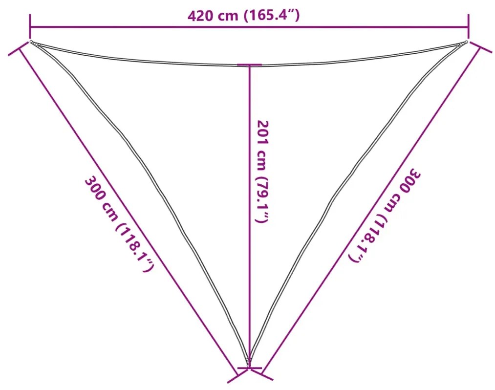bézs HDPE napvitorla 160 g/m² 3 x 3 x 4,2 m