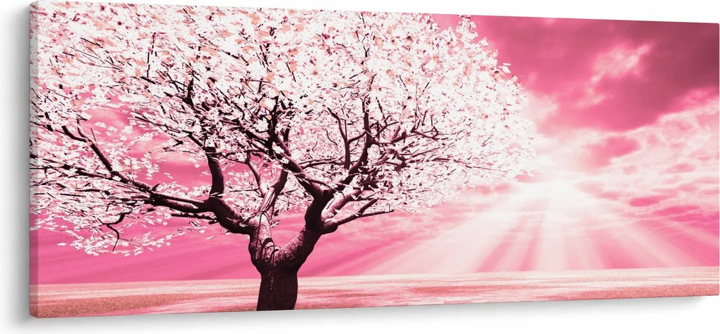 Rózsaszín fa képe (120x50 cm)