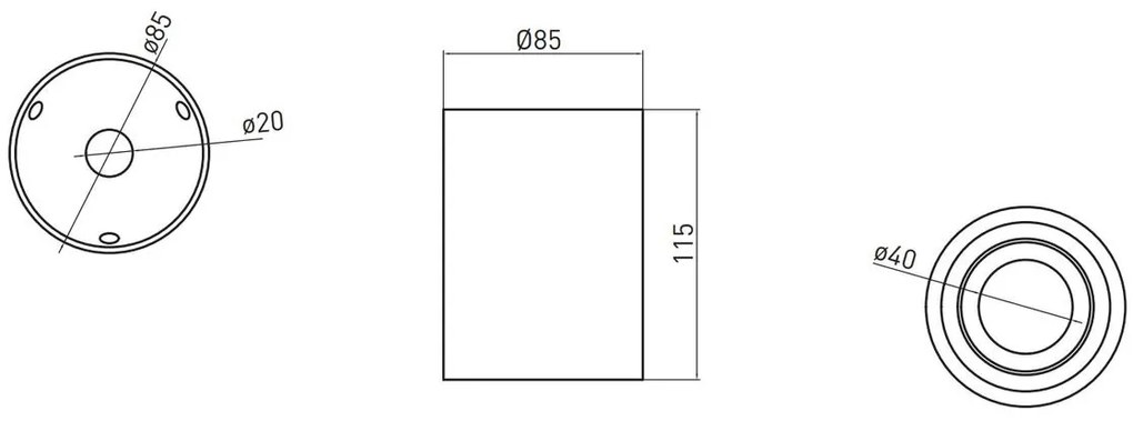 Lámpa Mennyezeti lámpatest SENSA AQUA, aluminium, 85x115, IP54, max 50W, kör, fehér