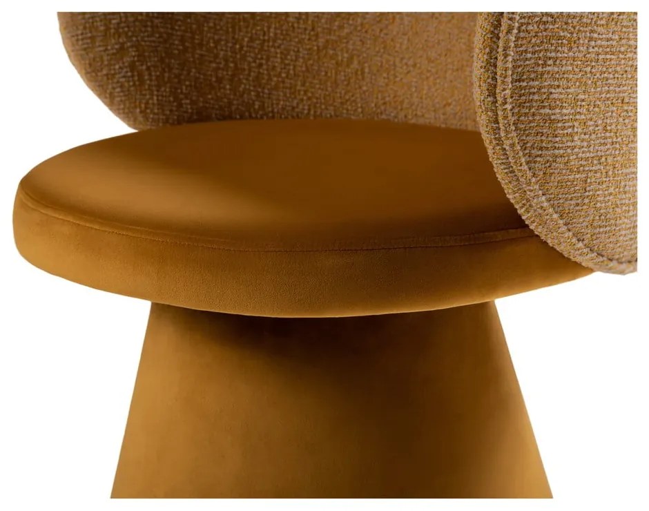 Mustársárga bársony fotel Inez – Micadoni