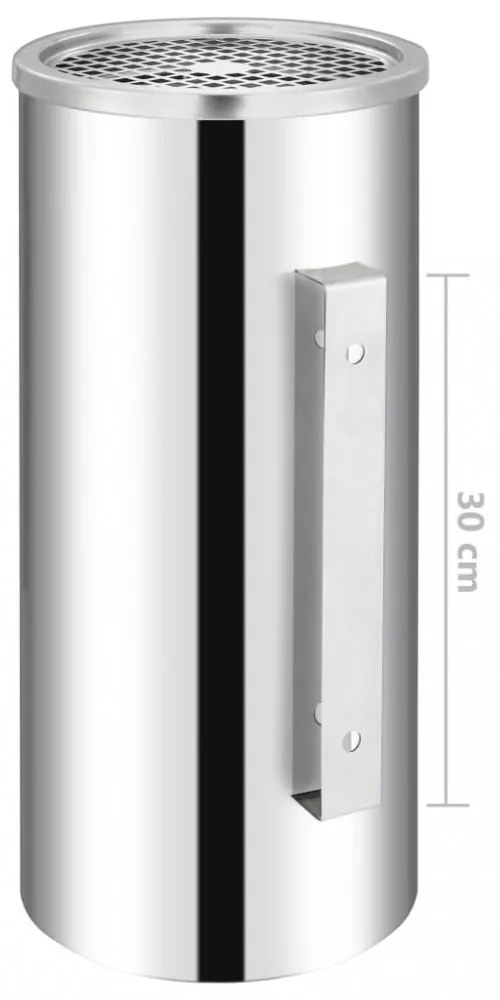rozsdamentes acél fali szemeteskuka hamutartóval 26 liter
