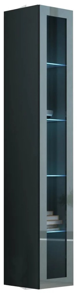 Vitrin Zylia (szürke + fényes szürke) (RGB LED világítás színes). 1058209