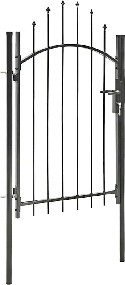 vidaXL fekete acél kertkapu 1 x 2 m