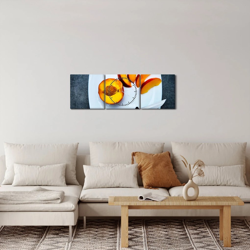 Őszibarack képe (órával) (90x30 cm)