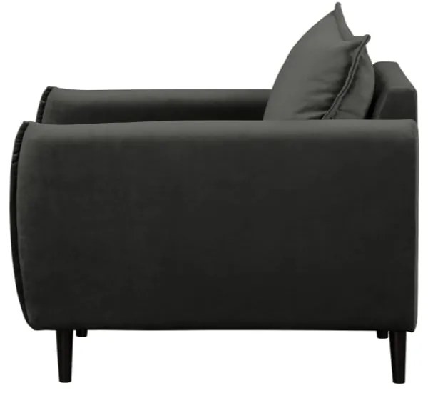 Sötétszürke bársony fotel Juli – Ropez