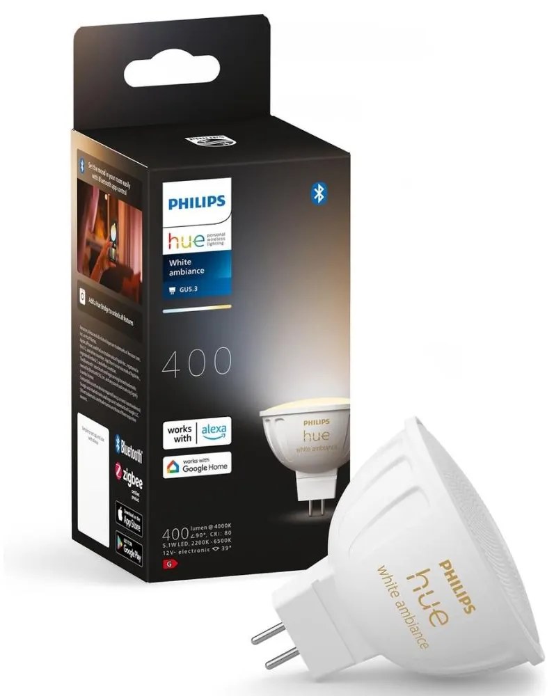 LED Dimmelhető izzó Philips Hue WA GU5,3/MR16/5,1W/12V 2200-6500K 8719514491342