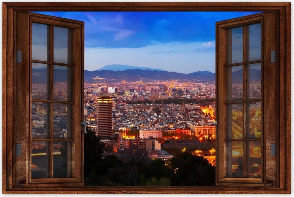 Poszterek 90x60 Éjszakai felvétel Barcelonából