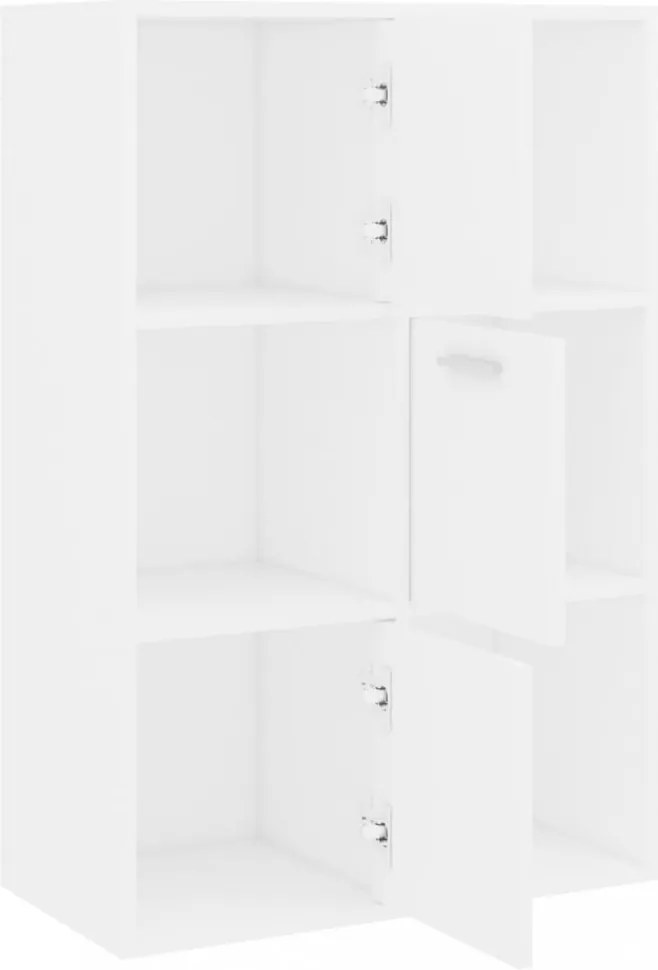 fehér szerelt fa tárolószekrény 60 x 29,5 x 90 cm