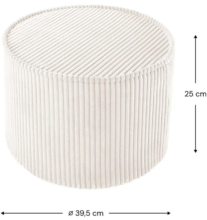 Krémszínű kordbársony gyerek puff – Wigiwama