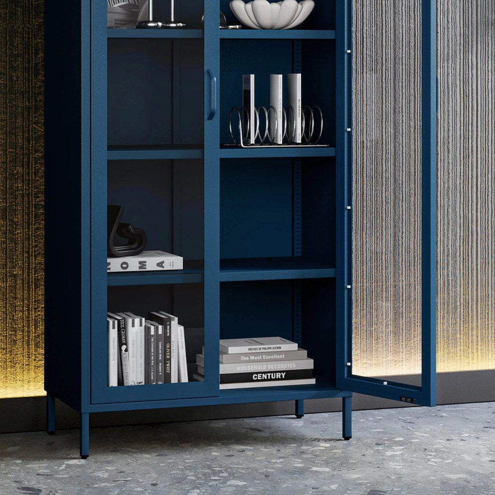 ANGELO vitrin, 800 x 1850 x 450 mm, Modern: gránátszín