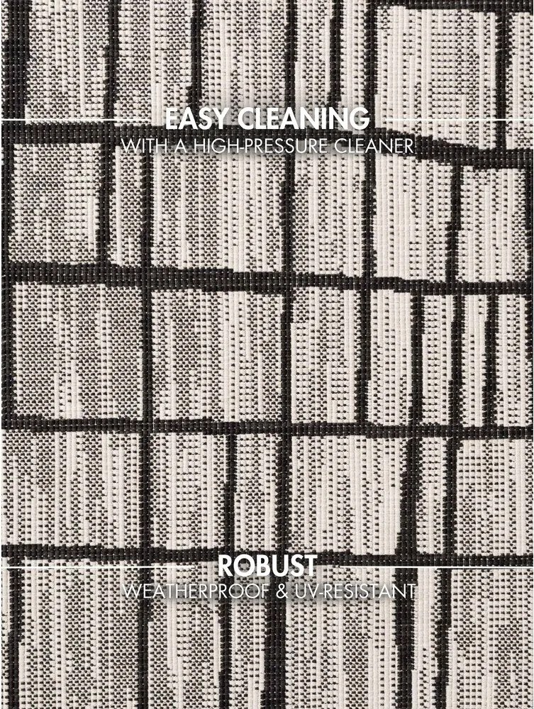 Fekete-krémszínű kerek kültéri-beltéri szőnyeg ø 200 cm Haringey Crouch – Ted Baker