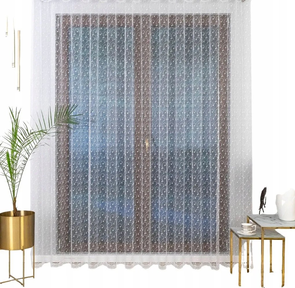 Szalagra hímzett napellenző függöny – virágmintás 250X280