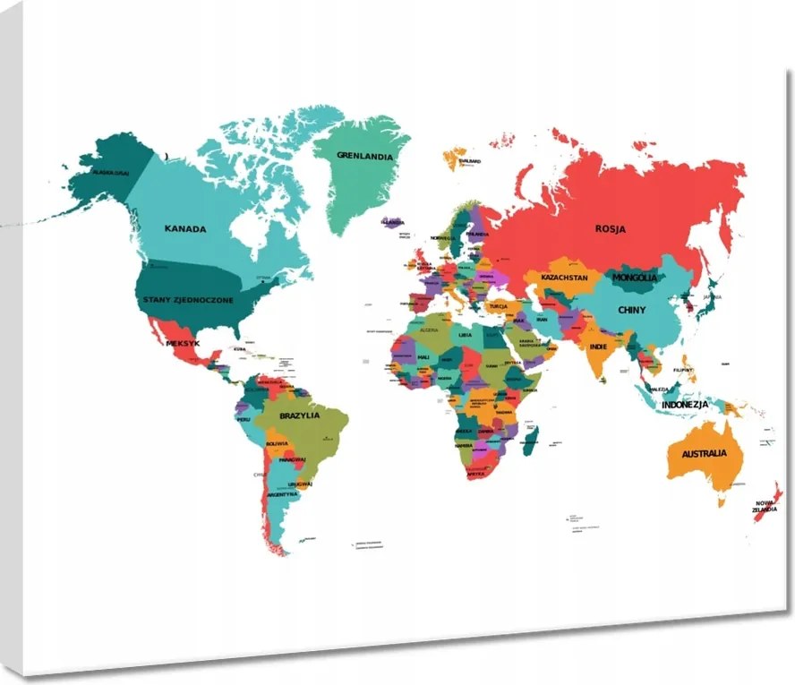 Vászonkép 50x40 Világtérkép