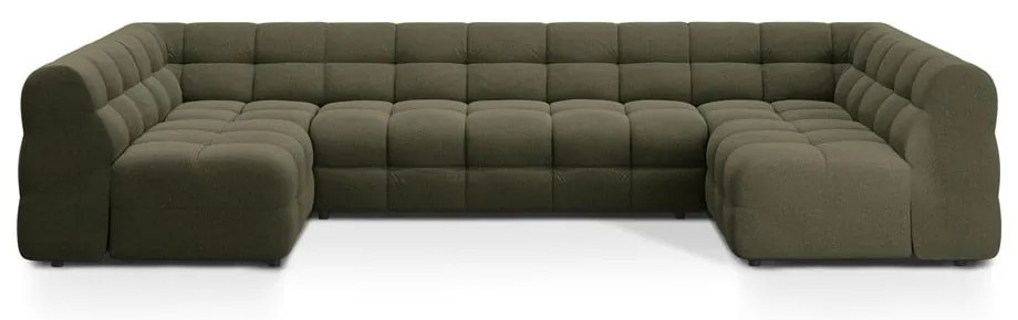 Zöld sarokkanapé (U alakú) Kendal – Micadoni