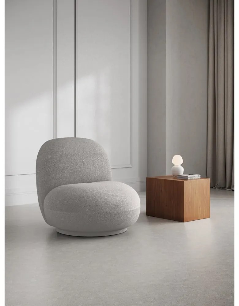 Világosszürke buklé fotel Chuck – Micadoni Home