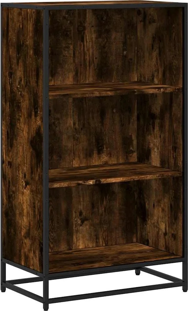 vidaXL füstös tölgy színű szerelt fa könyvszekrény 60x35x107,5 cm