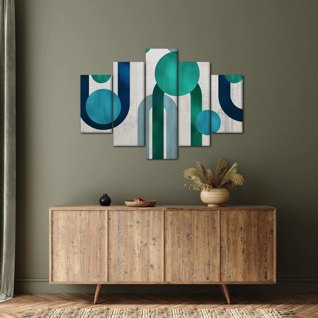 Kép - Vonalak és kör alakzatok (150x105 cm)
