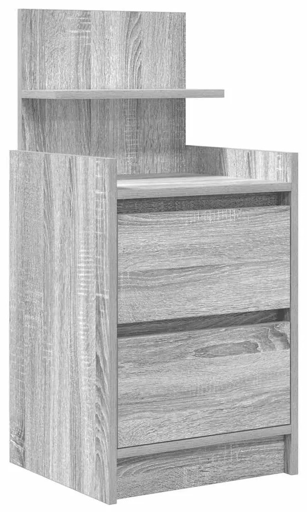 szürke sonoma színű éjjeliszekrény 2 fiókkal 38x34x80 cm