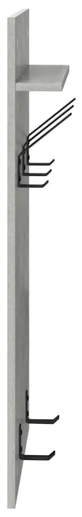 Fali Kabáthorog polcokkal Beton szürke 90 x 40 x 10 cm Faanyag