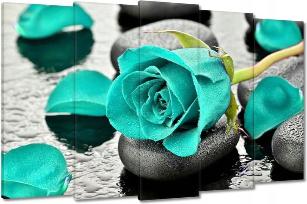 Vászonkép 150x95 Türkiz rózsa