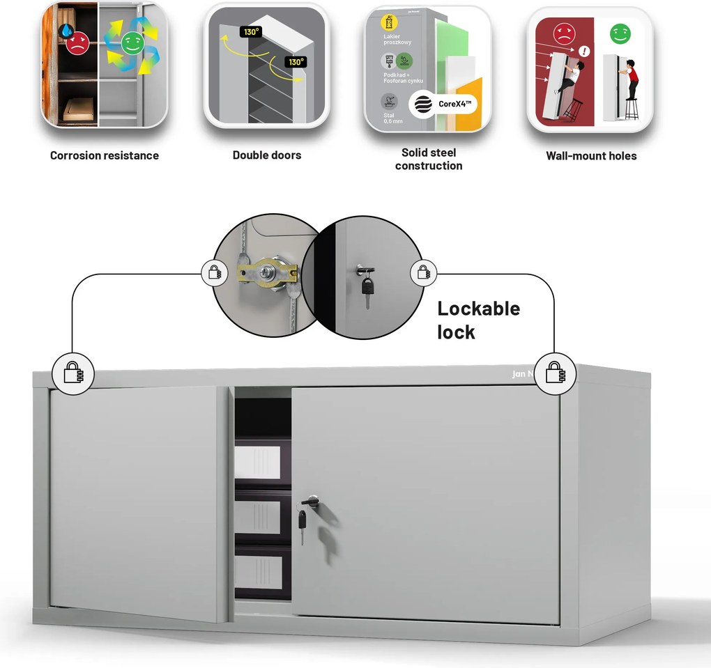 EWA Compact szekrényfeltét 800 x 380 x 400 mm, szürke